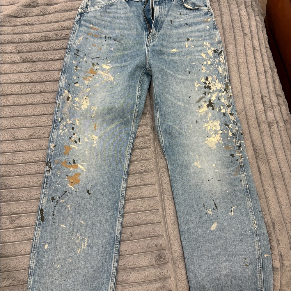 Double RL work pants paint splatter